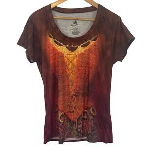 Disney Hocus Pocus Tee L Corset Scoop Neck Short Sleeve 25th Anniversary